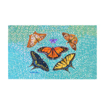 antcreptson Butterfly Colorful Monarch Butterflies Shades Welcome Outdoor Door Mat, Indoor Entrance Non-Slip Doormats, Outside Patio PVC Rug Pad