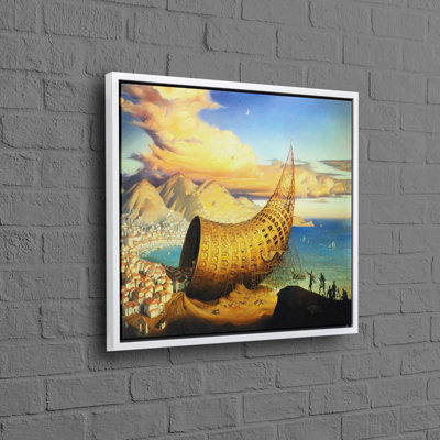 Décoration murale abstraite en toile de coton d'inspiration artistique avec un design de corne de Babel de style Koukid idéal pour la décoration moderne