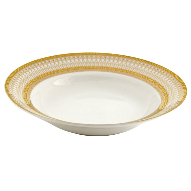 8 oz. Bridgette Bol à soupe, Blanc / doré