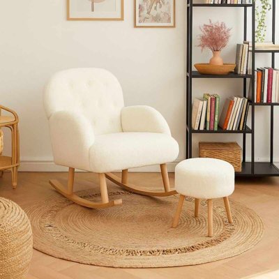 Wing Chair & Pouffe Set (2 Pieces)