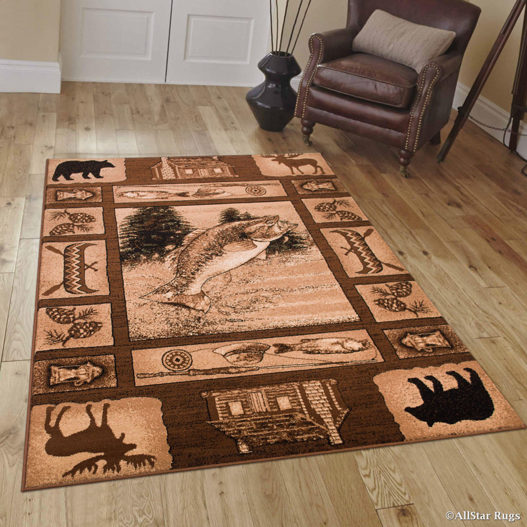 Lidya Brown Area Rug Millwood Pines Rug