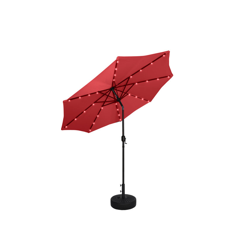 Pavillon de jardin permanent en métal Parasol de marché éclairé avec support remplissable, Rouge