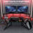 Berlanga Gaming Desk with Power Outlet & Led Strip, Large Wing-Shaped Computer Desk with Monitor Stand-1070146354