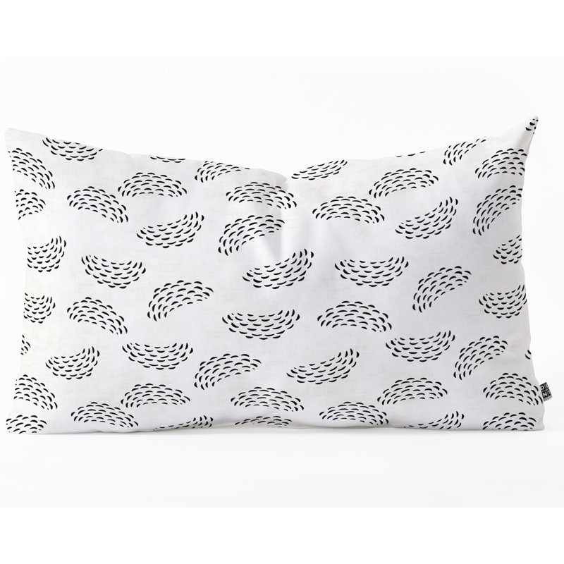 Coussin lombaire, Blanc / Noir, H 14 po x l 23 po x P 5 po