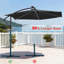 Parasol de terrasse solaire à DEL de 3 m (10 pi) avec réglage facile, toile teintée dans la masse, idéal pour le jardin et la piscine.-1607766503