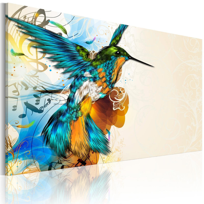 «Emmalynne Bird Music» sur toile, H 16 po x l 24 po x P 0,7 po