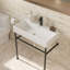 Lavabo de salle de bain rectangulaire en céramique avec trop-plein Dureau