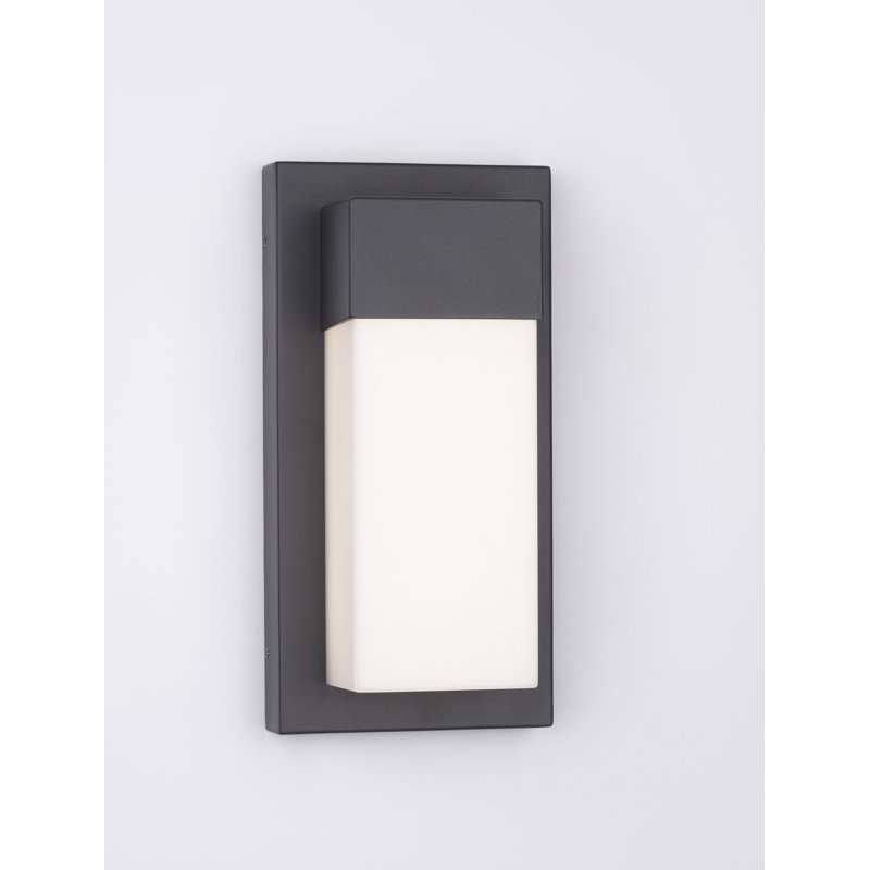 Black Integrated LED Outdoor Armed Sconce