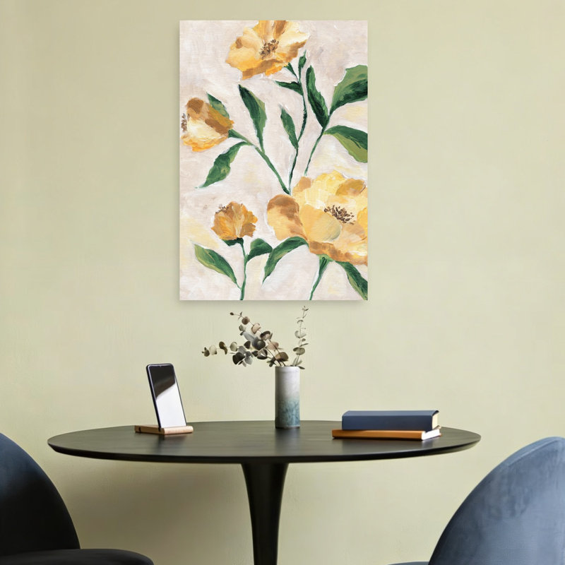 Art floral abstrait floral jaune