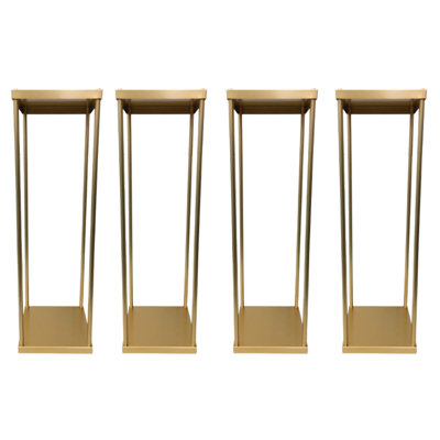 Heavy Duty Harlow Gold Metal Flower Stand – Geometric Tall Centerpiece Risers for Weddings, Parties, and Events