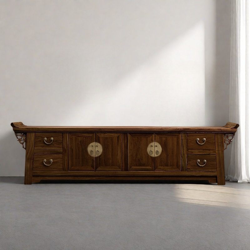 Meuble télé simple et rétro, Brun noyer