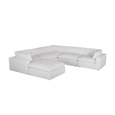 Danziel Upholstered L-Shaped Sectional with Ottoman Symmetrical