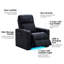 Fauteuil inclinable de luxe pour cinéma maison à gravité zéro pour salle multimédia, salle de jeux ou de salon, similicuir résistant aux égratignures avec éclairage à DEL 7 couleurs, recharge USB et type C, ensemble de 5