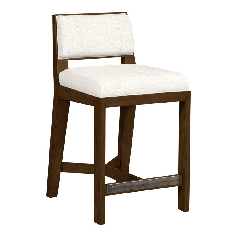 Thom Filicia Solid Wood 26.5" Counter Stool, Kennelly Snow, Havana
