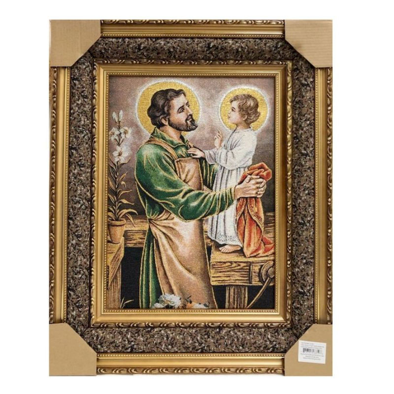 Tapisserie Saint-Joseph le Charpentier avec enfant