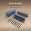Plateau de gestion des câbles Desktronic sous-bureau – Organisateur de câbles en acier pour bureau assis-debout, ensemble de 2, fixation par vis, bleu-135407794