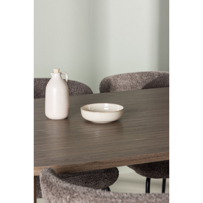 Cagle 4 - Person Dining Set, Beige, Dark Grey, Dark Grey