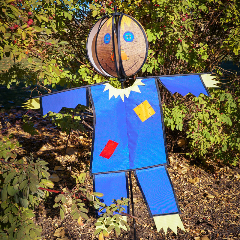 Colorful Scarecrow Ground Ball Spinner with Ripstop Fabric