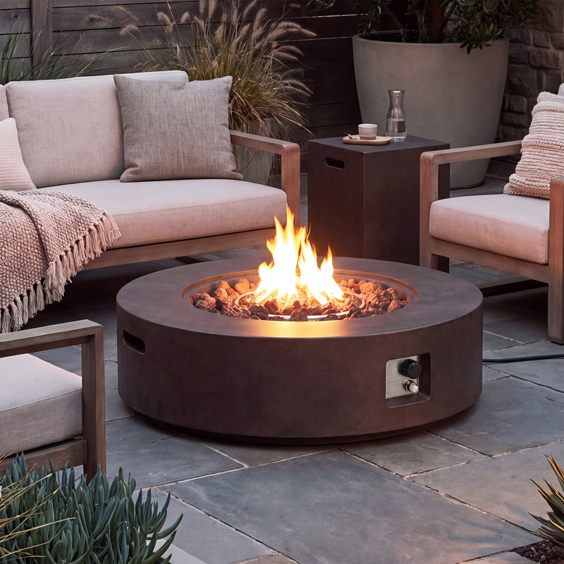 Table de foyer d'extérieur au propane Shade, Bronze foncé