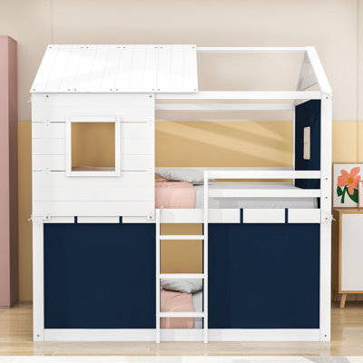 Wood Playhouse Tent Bed Frame With Roof