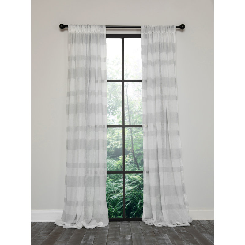 Waqar Semi Sheer Curtain Single Panel, 54" x 120"