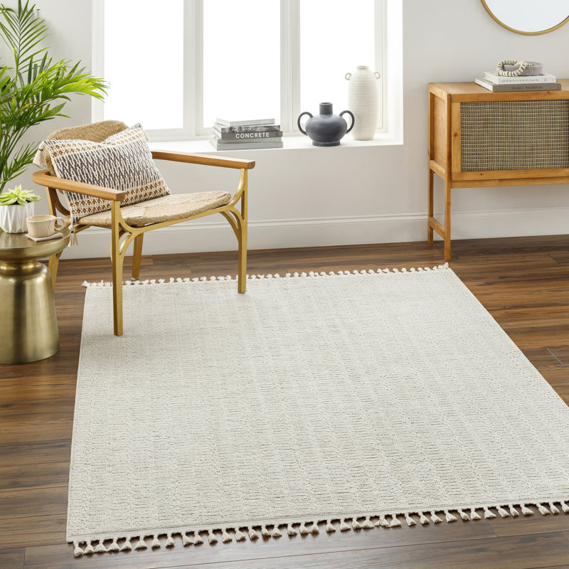 Tapis rayé en polyester tissé à la machine Gaydos, Rectangle 5 pi 3 po x 7 pi