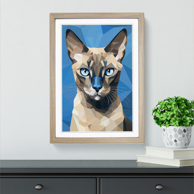 Siamese Cat Cubism - Framed Print