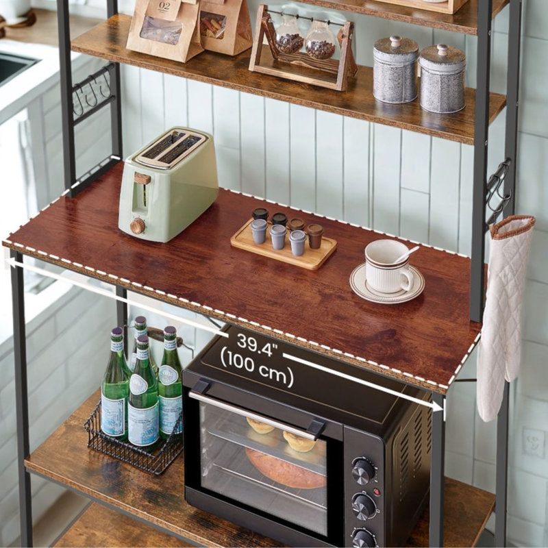 Industrial 6 Tier Kitchen Storage Rack With Shelves, 167cm H x 60cm W x 40cm D