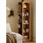 Mid-Century Style Rotatable Storage Cherry Wood Frame Full-Length Mirror