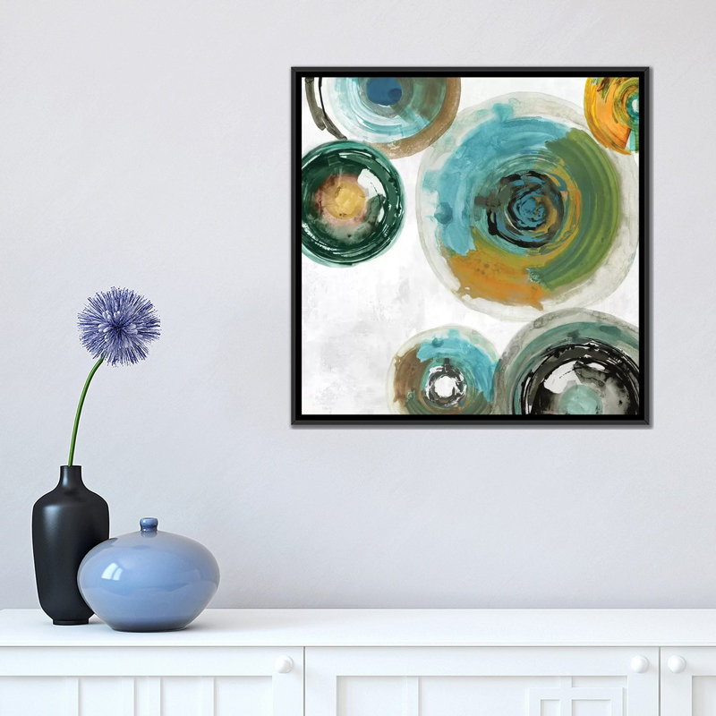 « spirales i », impression sur toile, H 18 po x l 18 po x P 1,5 po, Toile avec cadre noir