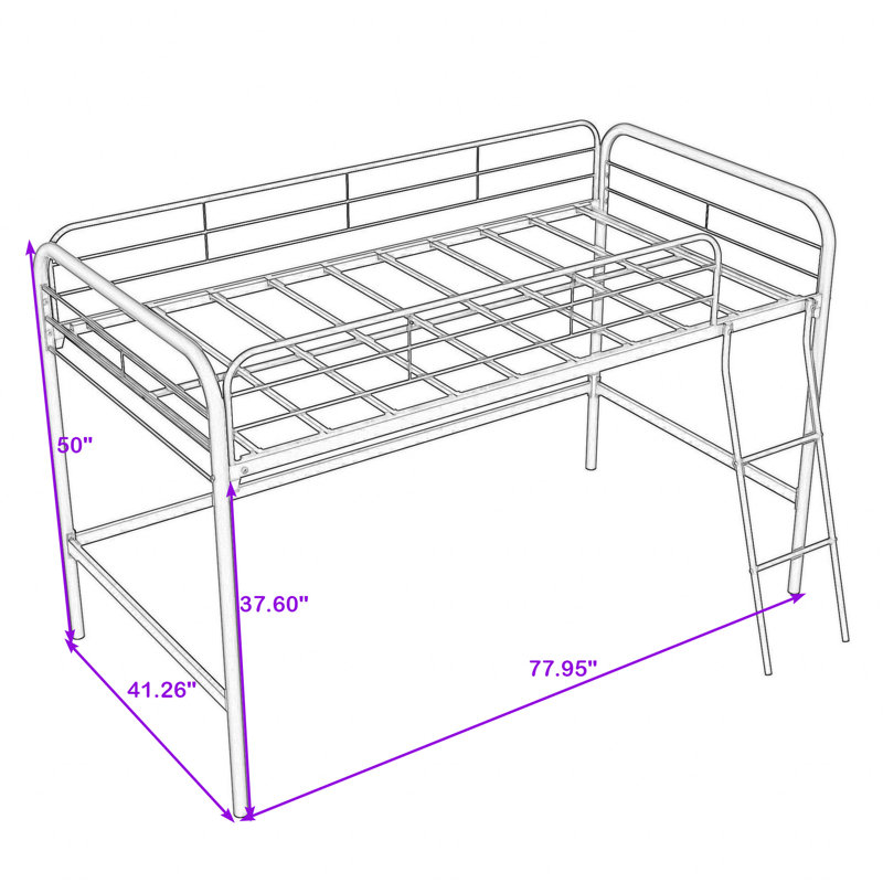 Alaeyah Twin Loft Bed with Ladder