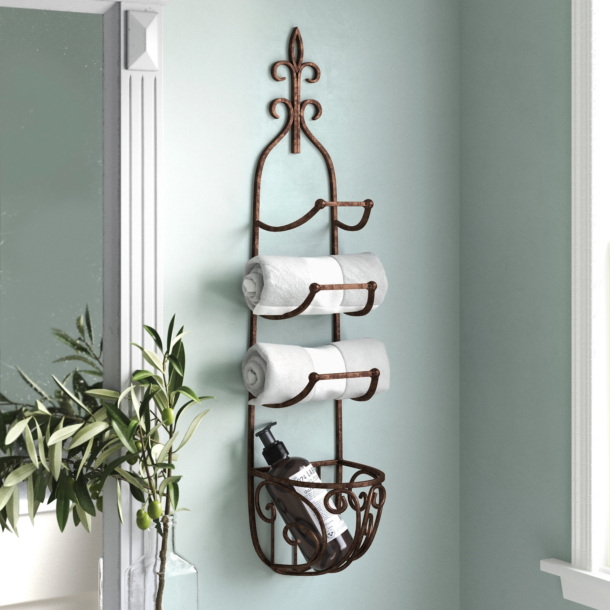 Sold at Auction: Water Ridge Hotel Style Towel Rack & Towels