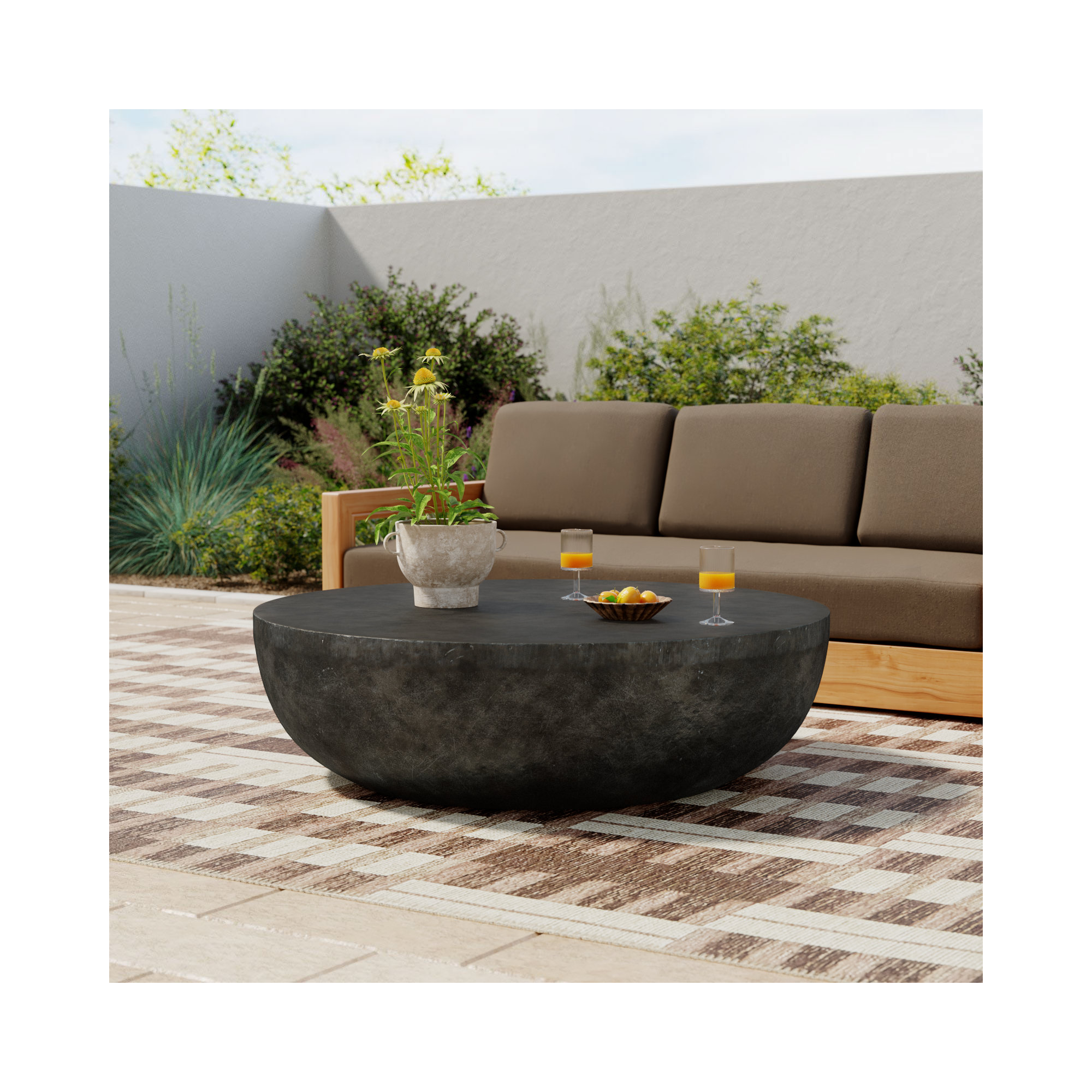 Eponine 48'' Outdoor Coffee Table, Aged Gray