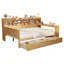 Lit de jour double en bois massif et manufacturé avec tablettes de rangement, lit multifonctionnel avec deux tiroirs de rangement et bureau d'étude, blanc antique-1568051588-1568051590