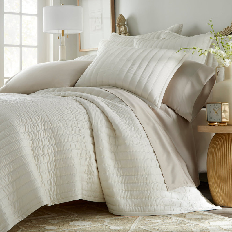 Urban Bamboo Coverlet, Queen Coverlet, Cream