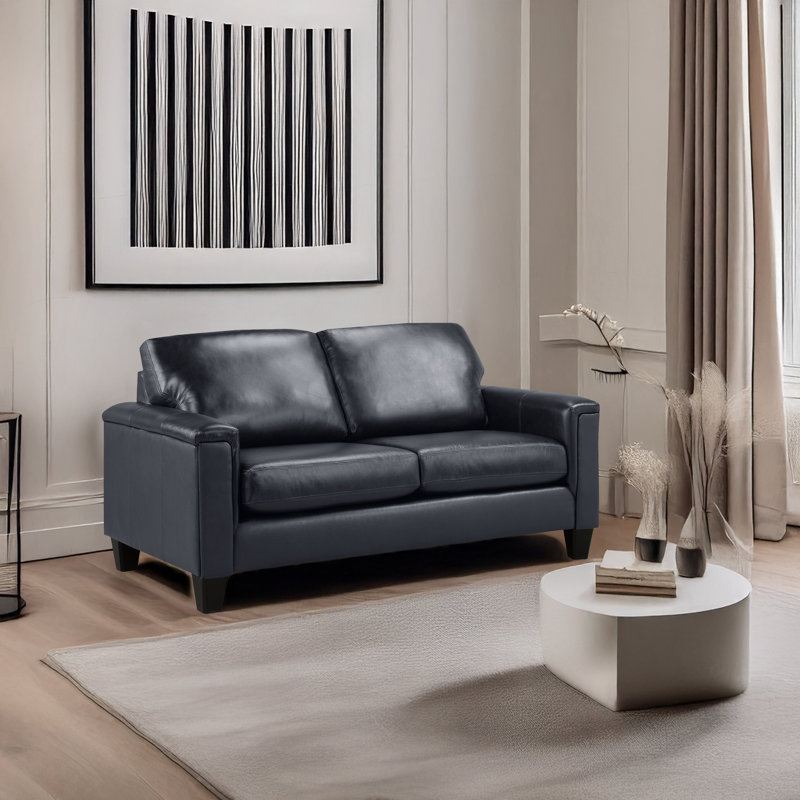  Ensemble de salon en cuir véritable 3 pièces Deboer, Similicuir ardoise