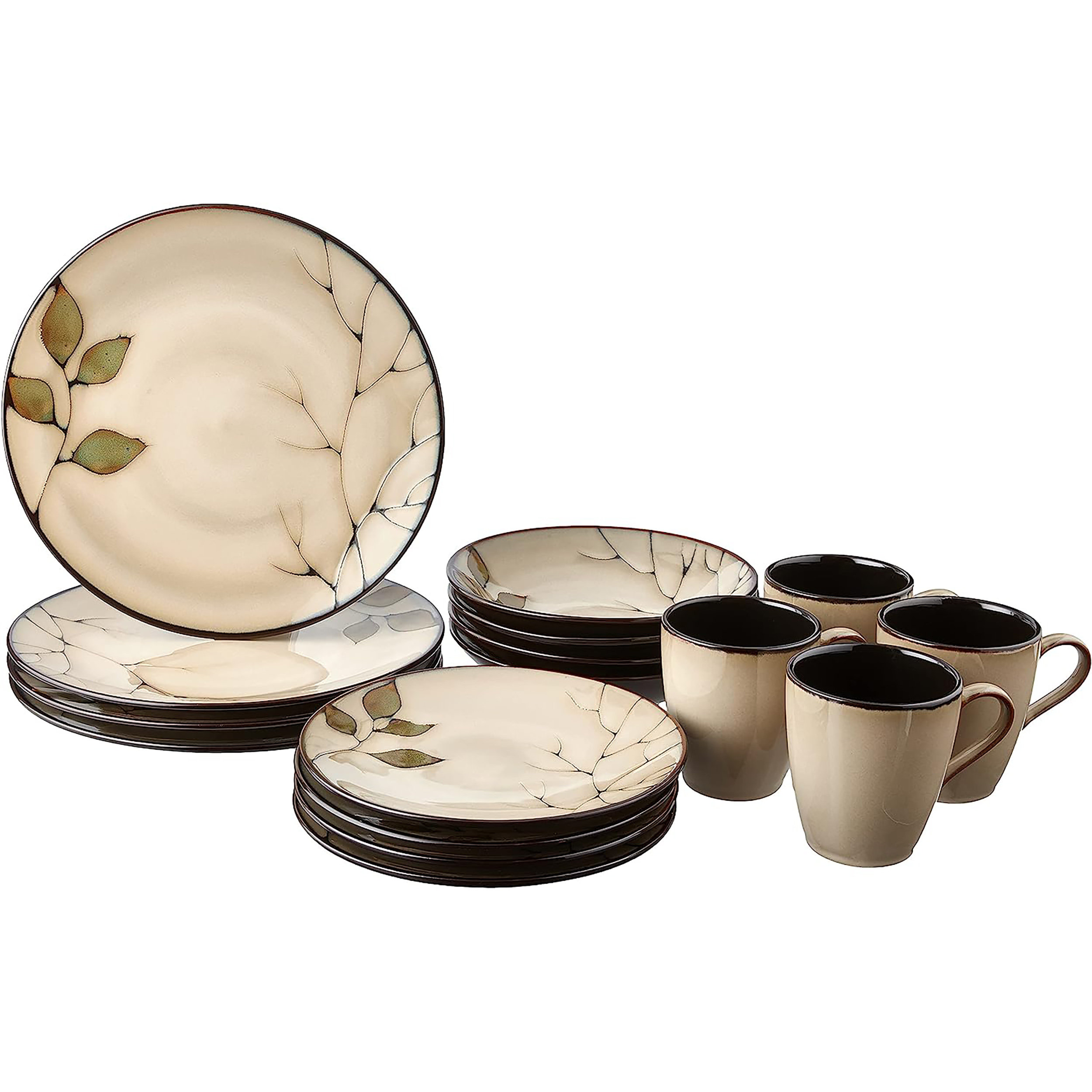 Gibson Home, Zuma 16-Piece Round Kitchen Dinnerware Set, Service