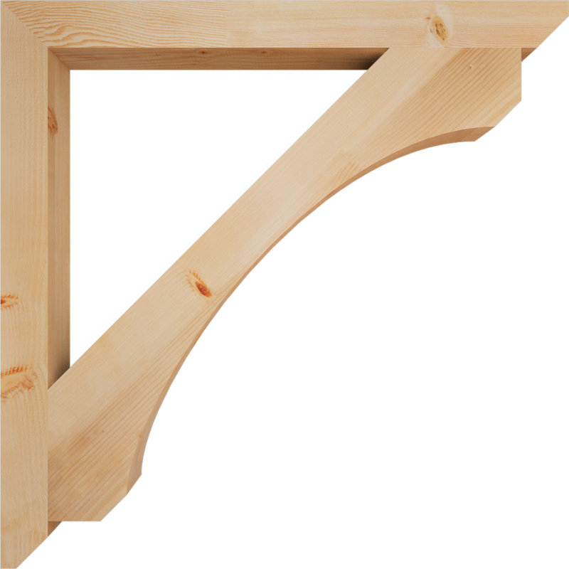 Support en bois / corbeau, Douglas (lisse), H 48 po x l 3,5 po x P 48 po