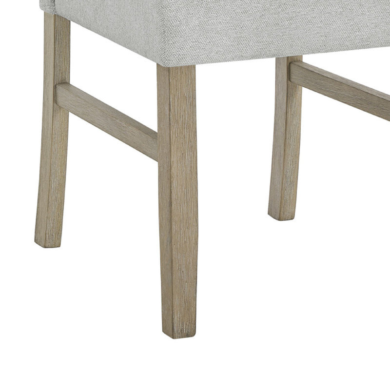 Ensemble de 2 chaises de salle à manger Teny, siège gris clair, dossier ouvert, brun chêne
