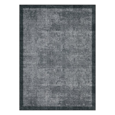 Tapis à bordure géométrique moderne lavable à la machine