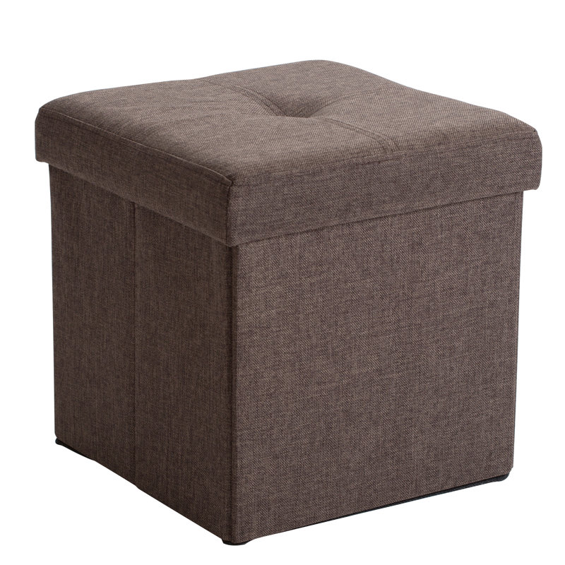 Besmir Faux Leather Ottoman, Espresso Faux Leather