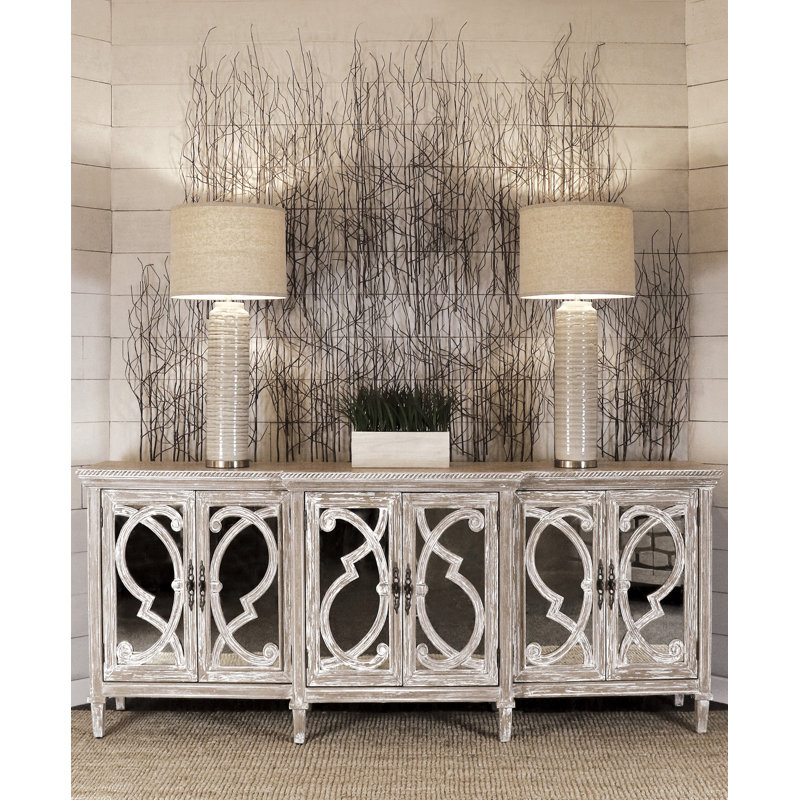 37" Off-White/Chrome Table Lamp