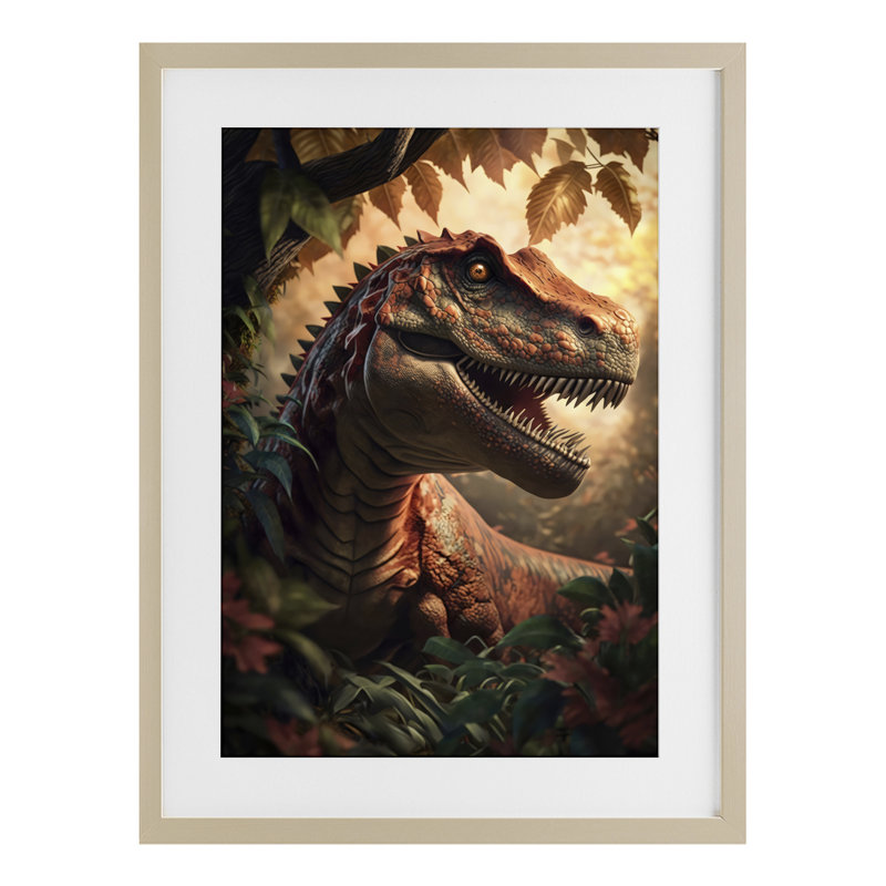 «Jungle Raptor with Antique Foliage», reproduction encadrée sous verre, design by Creative Studio, 20 x 14