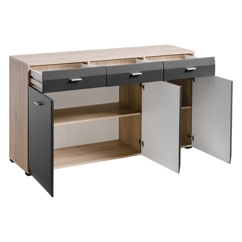 Spivey 59.1'' Sideboard, Sand/Remo Grafite
