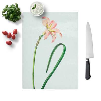 Tempered Glass Fairy Lily Chopping Board