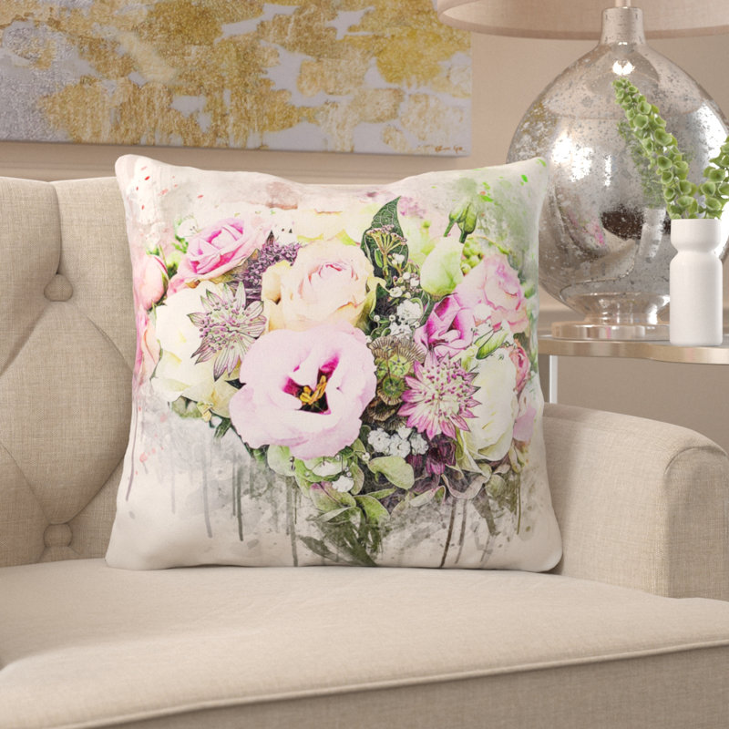 Coussin Flowers, Intérieur, Microsuède