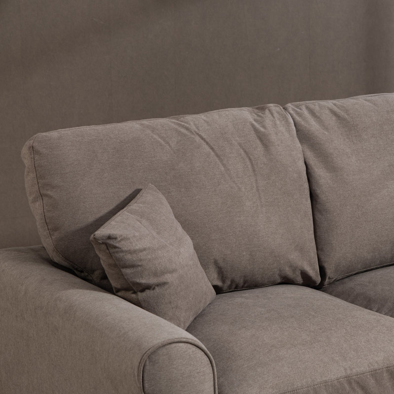 2 Seater Linen Blend Sofa Bed, Brown