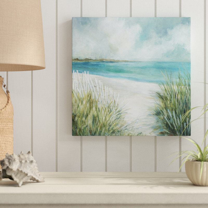 Coastal Fences - Peinture sur toile, H 10 po x l 10 po x P 1,5 po