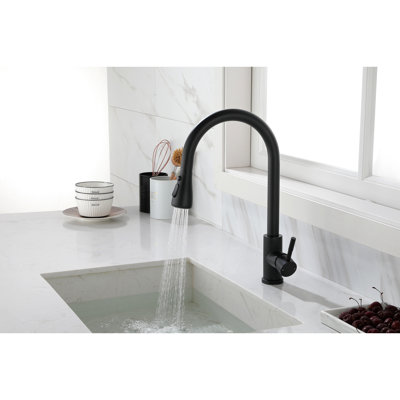 Le robinet de cuisine moderne en acier inoxydable noir mat avec douchette rétractable améliore la fonctionnalité et l'esthétique de votre robinet de douchette rétractable en acier, offrant une conception simplifiée pratique pour