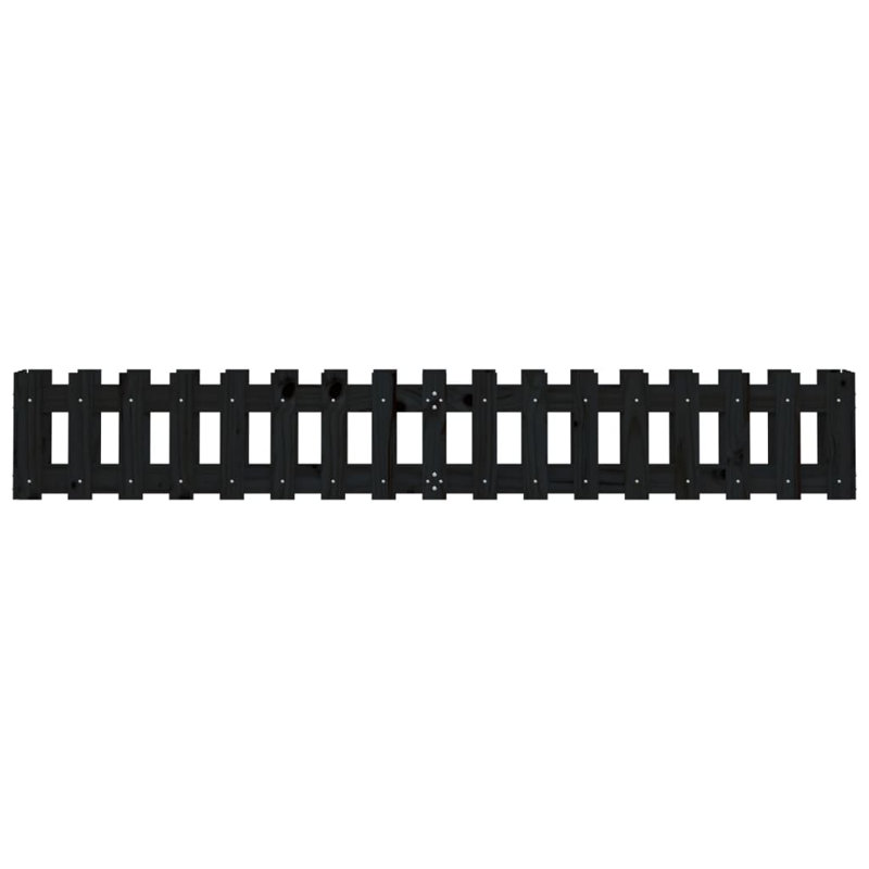 Washtenaw Wood Raised Garden Bed, Black, 11.8" H x 78.7" W x 11.8" D
